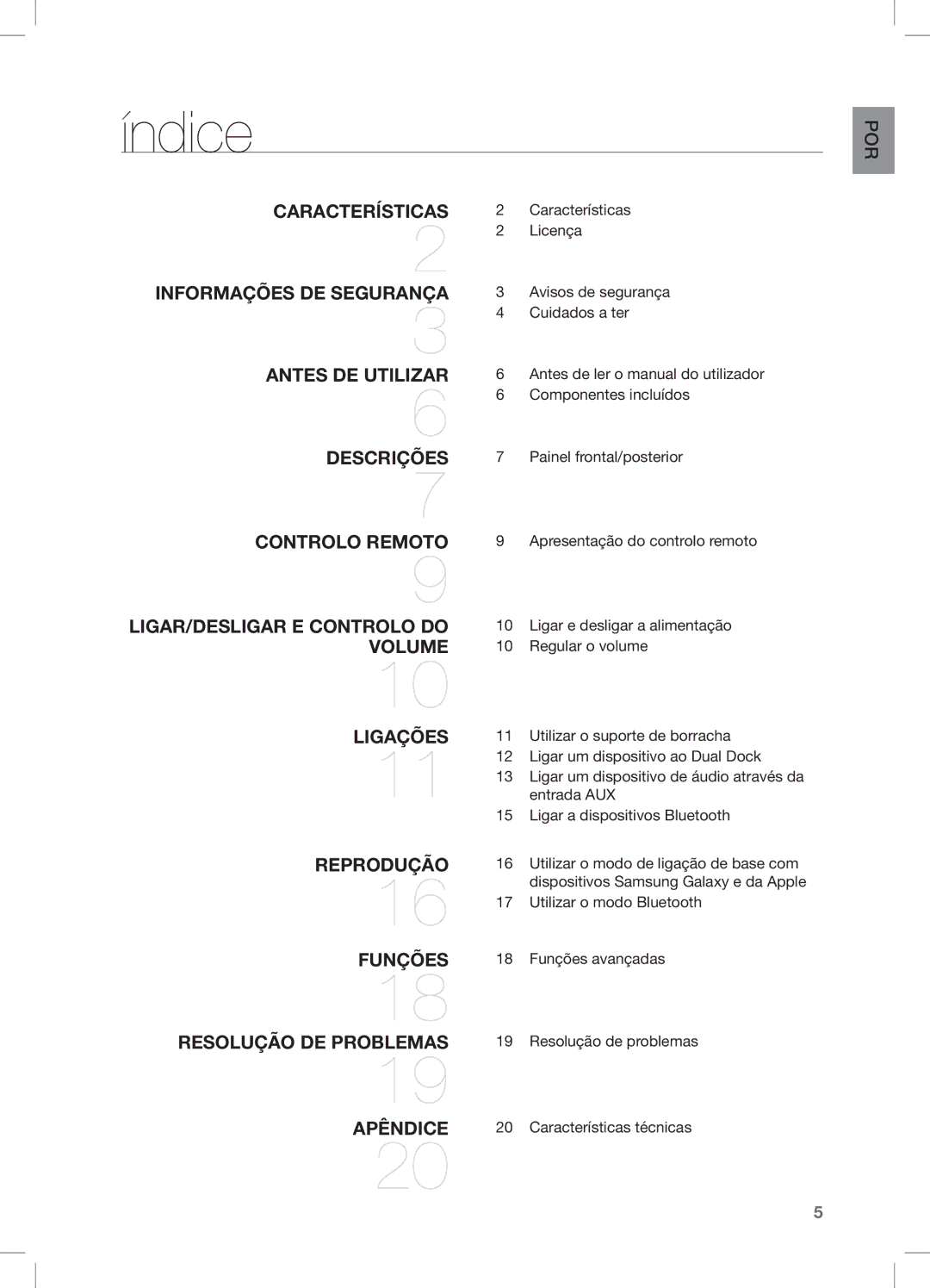 Samsung DA-E550/ZF manual Informações DE Segurança 