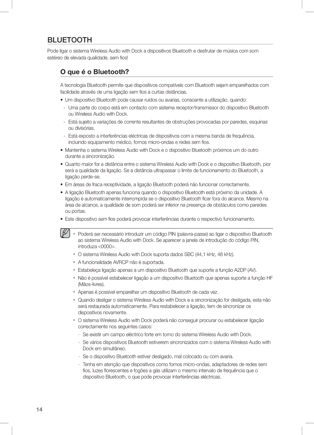 Samsung DA-E550/ZF manual Que é o Bluetooth? 