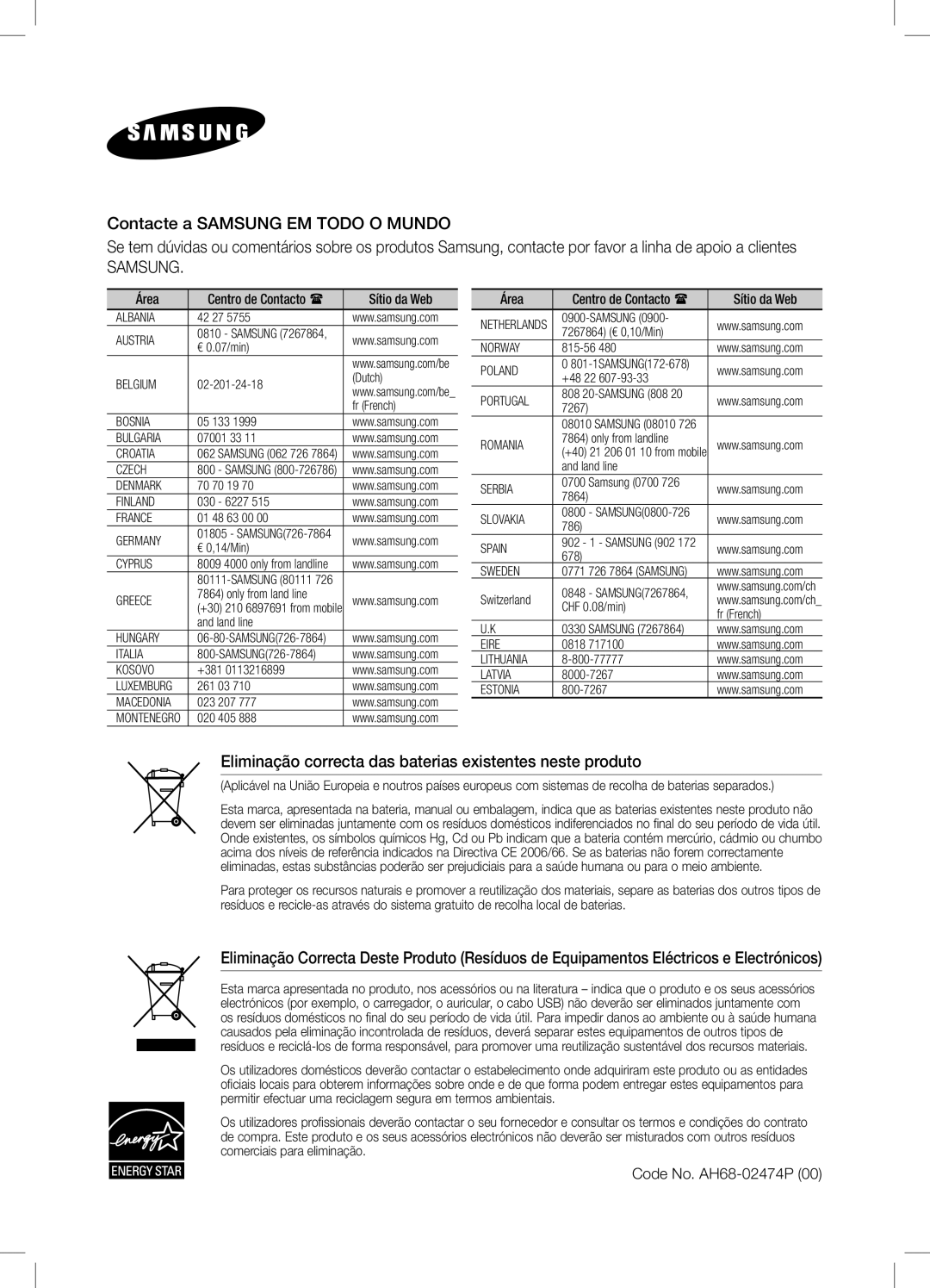 Samsung DA-E550/ZF manual Samsung 