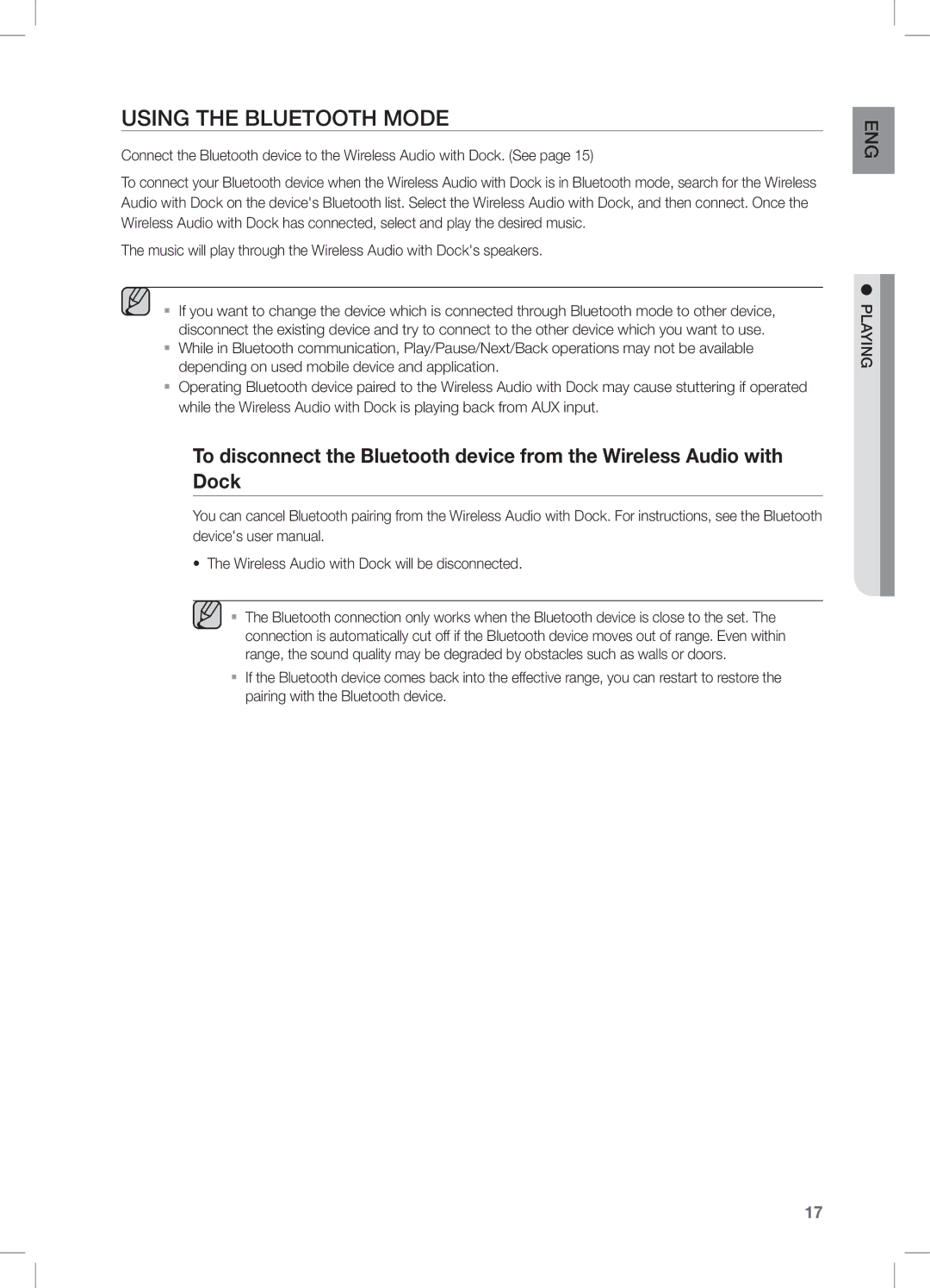 Samsung DA-E560/ZN, DA-E560/UM manual Using the Bluetooth Mode 