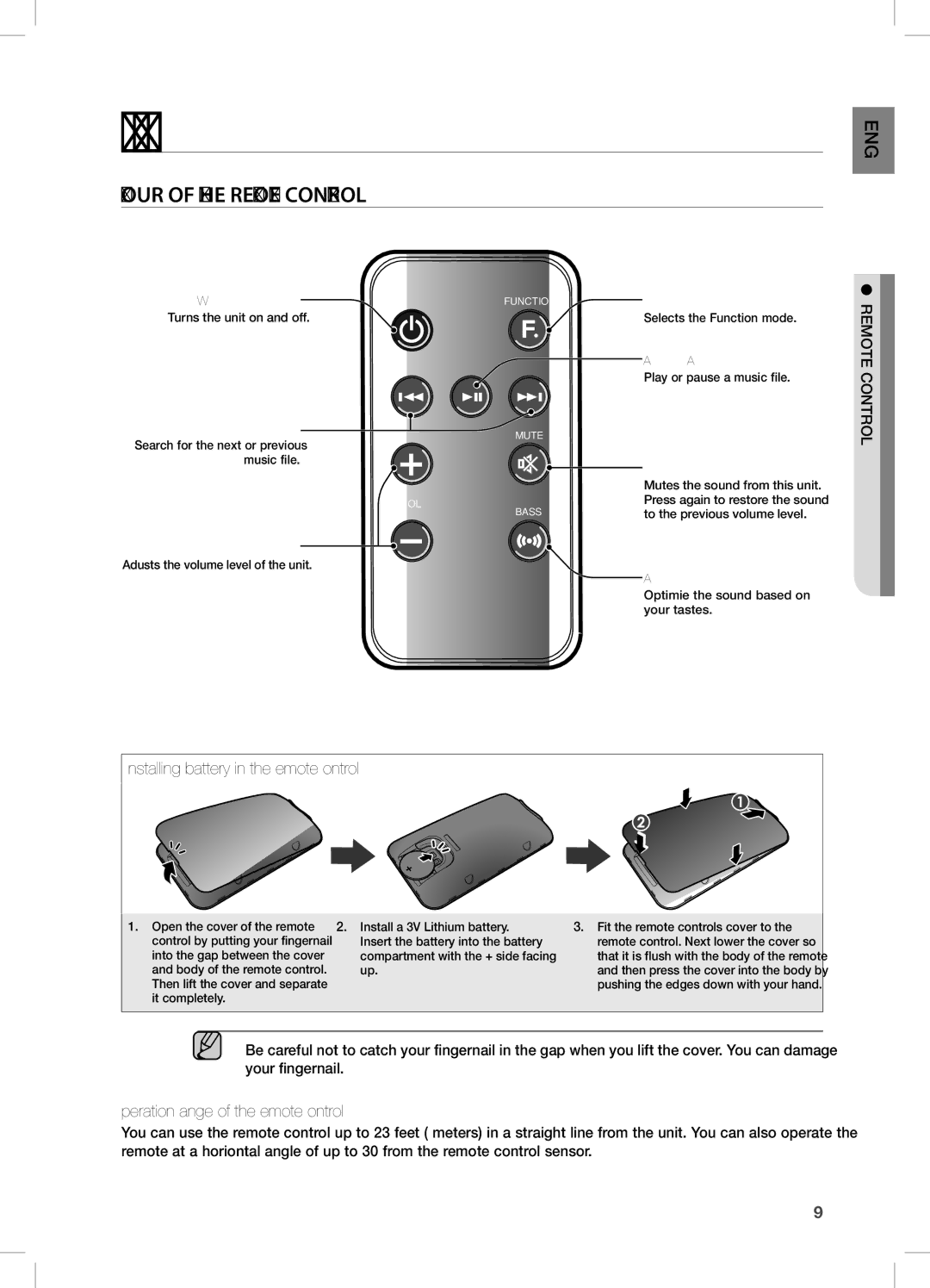 Samsung DA-E570 user manual Remote control, Tour of the Remote Control, GnE motecontrolre 