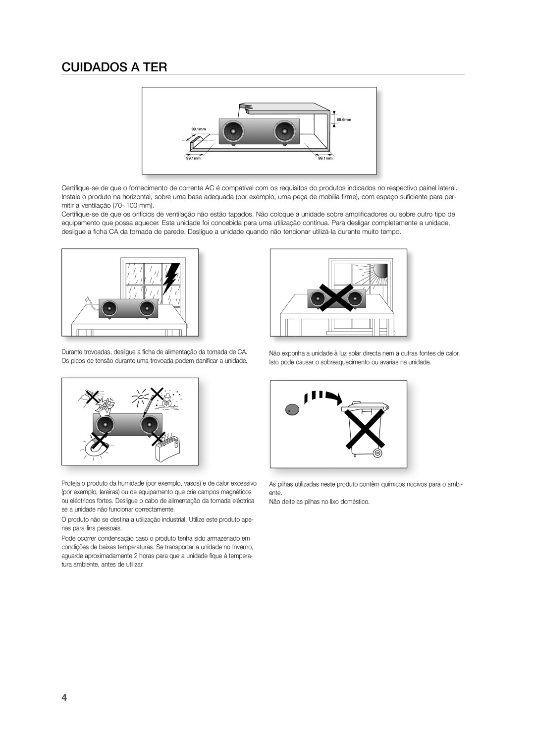 Samsung DA-E570/ZF manual CUiDaDOS a TeR 