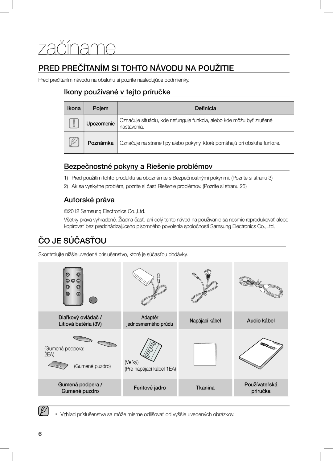 Samsung DA-E651/XE, DA-E650/EN, DA-E651/EN manual Začíname, Pred prečítaním si tohto návodu na použitie, ČO JE Súčasťou 