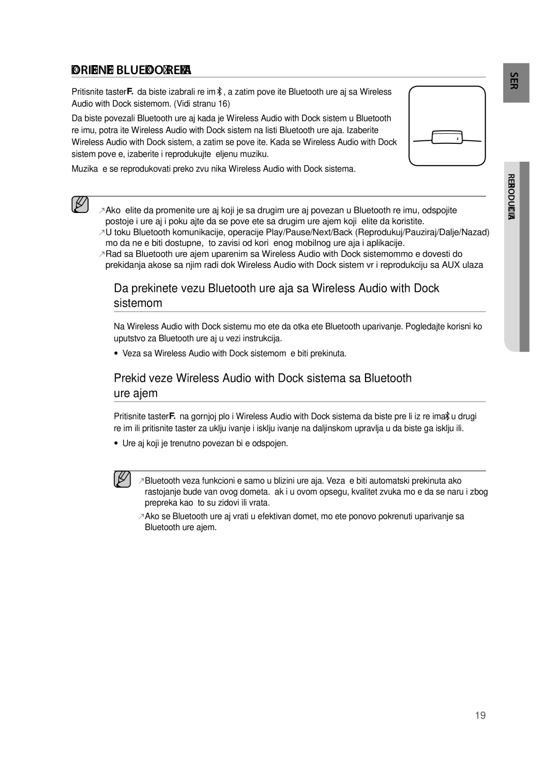 Samsung DA-E650/EN, DA-E651/EN manual Korišćenje Bluetooth Režima 