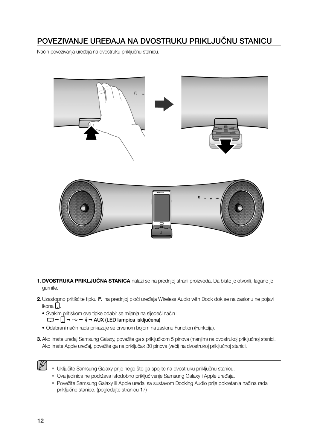 Samsung DA-E650/EN, DA-E651/EN manual POVeZiVanJe UReĐaJa na Dvostruku PRiKLJUČnU STanicU 