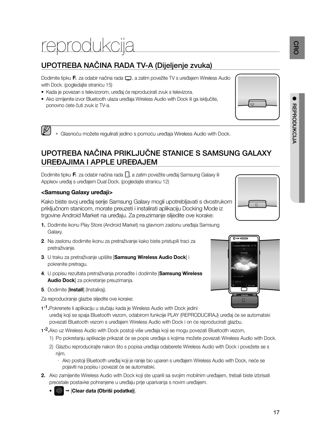 Samsung DA-E651/EN, DA-E650/EN manual Upotreba Načina Rada TV-a Dijeljenje zvuka, Cro aj ci produke 