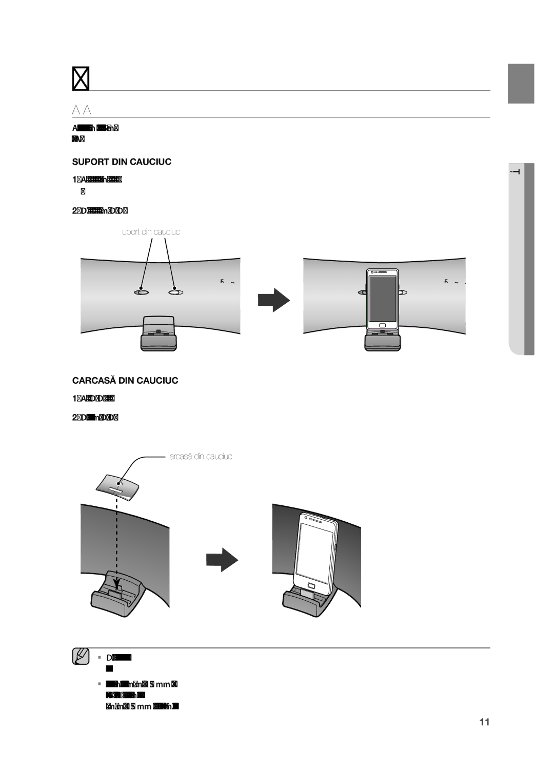 Samsung DA-E650/EN, DA-E651/EN manual Conexiuni, Folosirea Cauciucului 