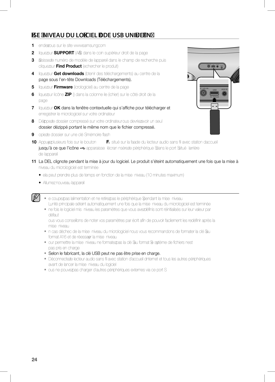 Samsung DA-E651/EN Mise À Niveau DU Logiciel mode USB uniquement, Cliquez sur Find Product Rechercher le produit, Défaut 