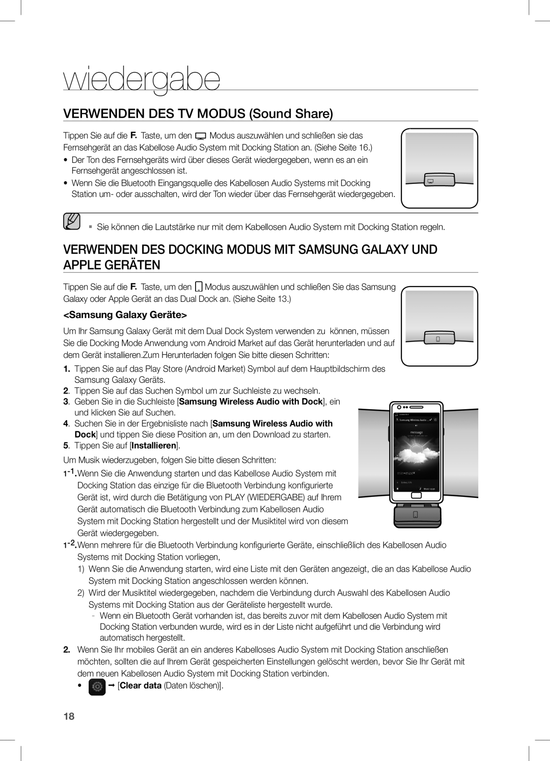 Samsung DA-E651/ZF, DA-E650/EN, DA-E651/XN, DA-E651/EN Wiedergabe, Verwenden DES TV Modus Sound Share, Samsung Galaxy Geräte 