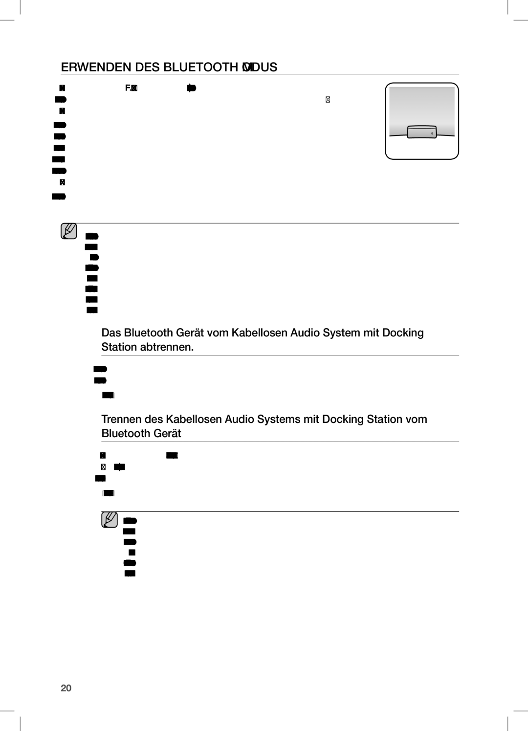 Samsung DA-E650/SJ, DA-E650/EN, DA-E651/XN, DA-E651/EN, DA-E650/ZF, DA-E651/ZF, DA-E650/ZN manual Verwenden DES Bluetooth Modus 