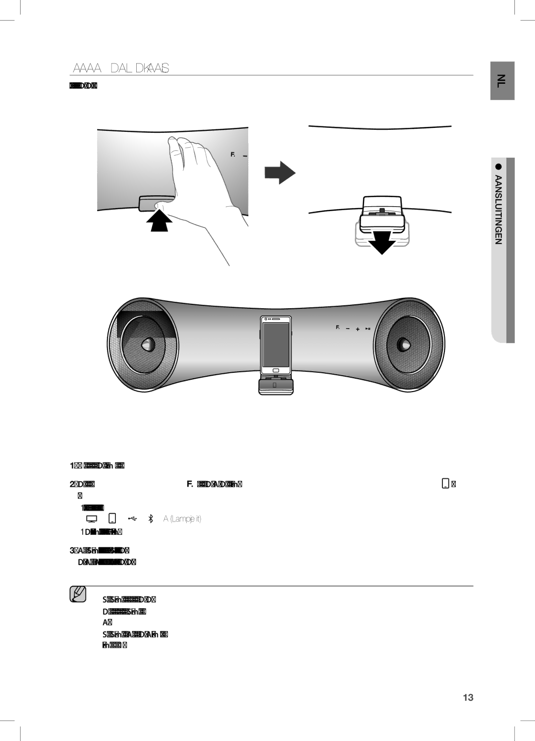 Samsung DA-E651/XN, DA-E650/EN, DA-E651/EN, DA-E650/ZF manual Een APPARAAt OP Het Dual DOcK AAnSLUiten 