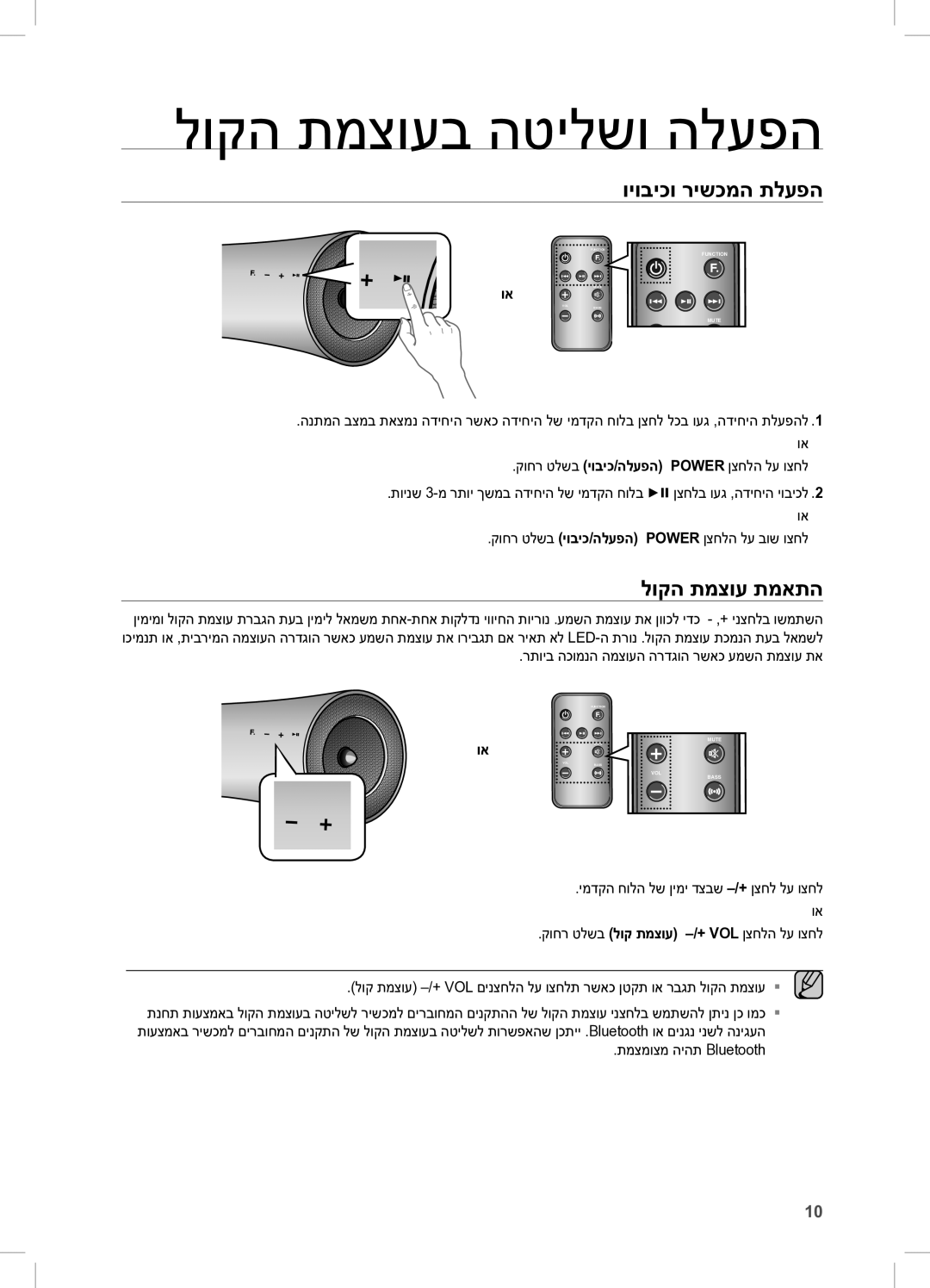 Samsung DA-E650/SQ manual לוקה תמצועב הטילשו הלעפה, ויוביכו רישכמה תלעפה, לוקה תמצוע תמאתה 