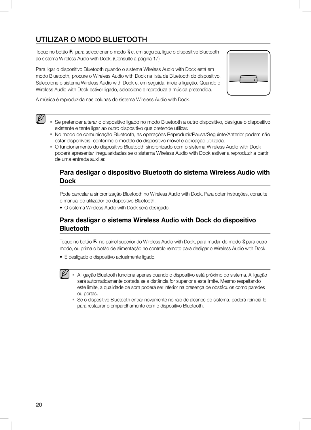 Samsung DA-E650/ZF, DA-E651/ZF manual Utilizar O Modo Bluetooth 