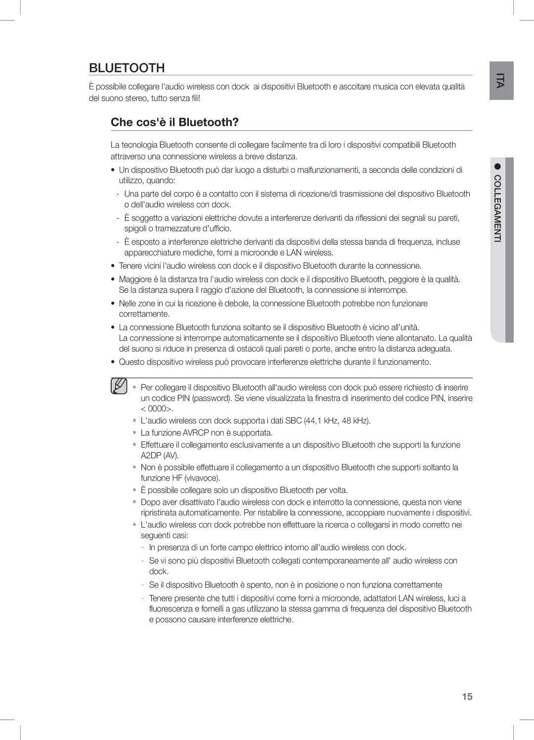 Samsung DA-E651/ZF, DA-E650/ZF manual Che cosè il Bluetooth? 