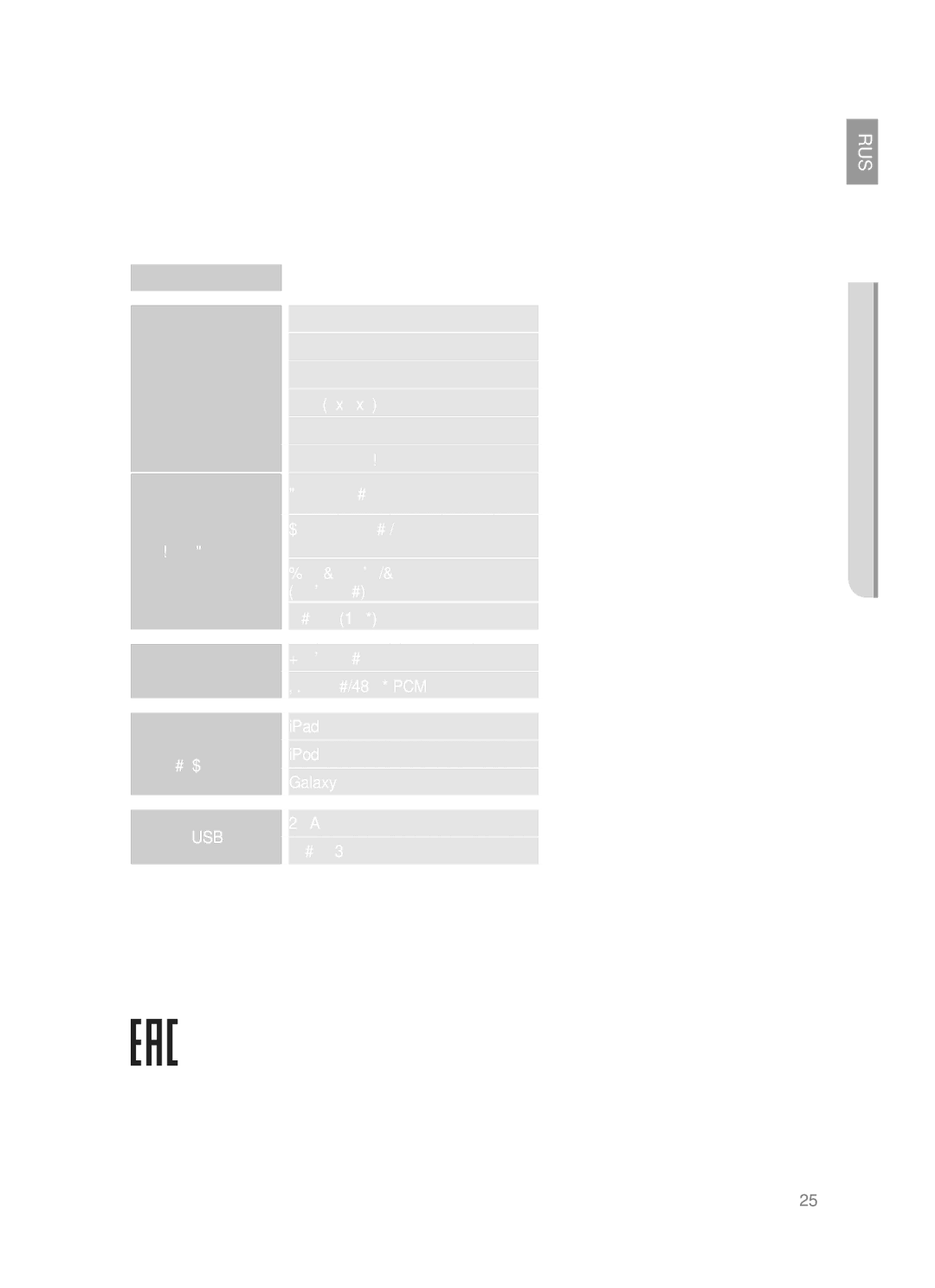 Samsung DA-E651/RU manual Приложение, Технические Характеристики 