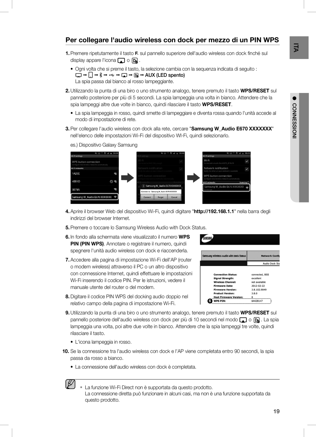 Samsung DA-E670/ZF, DA-E670/EN, DA-E670/XE manual Connessioni 