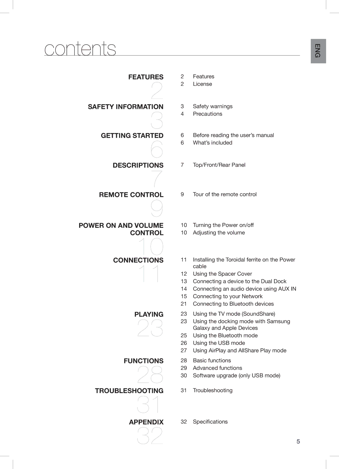 Samsung DA-E670/XE, DA-E670/EN, DA-E670/ZF manual Contents 