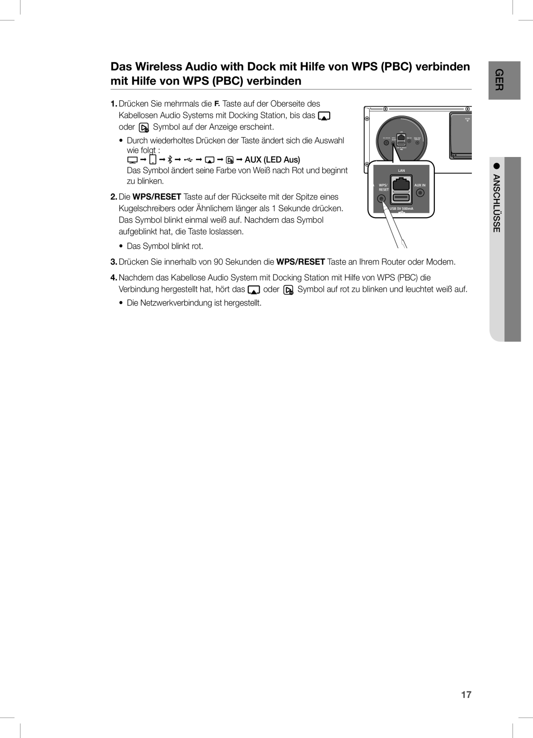 Samsung DA-E670/ZF, DA-E670/EN Drücken Sie mehrmals die Taste auf der Oberseite des, Oder Symbol auf der Anzeige erscheint 