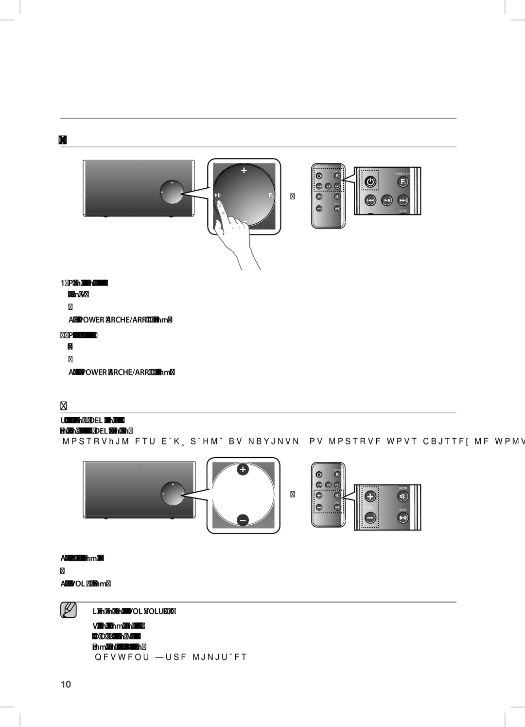 Samsung DA-E670/EN Mise sous tension et contrôle du volume, MiSe Sous eT Hors TenSiOn De L’APPAReiL, RÉGLAGe DU VOLUMe 