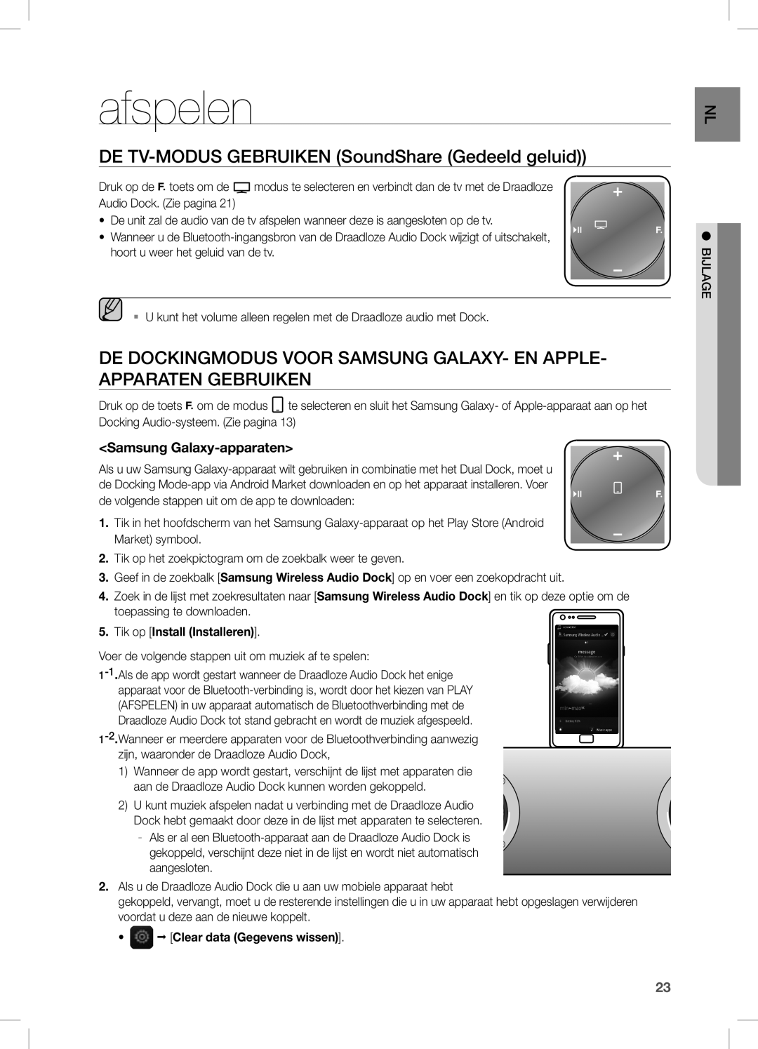 Samsung DA-E670/EN manual Afspelen, De TV-MODUS Gebruiken SoundShare Gedeeld geluid, Apparaten Gebruiken 