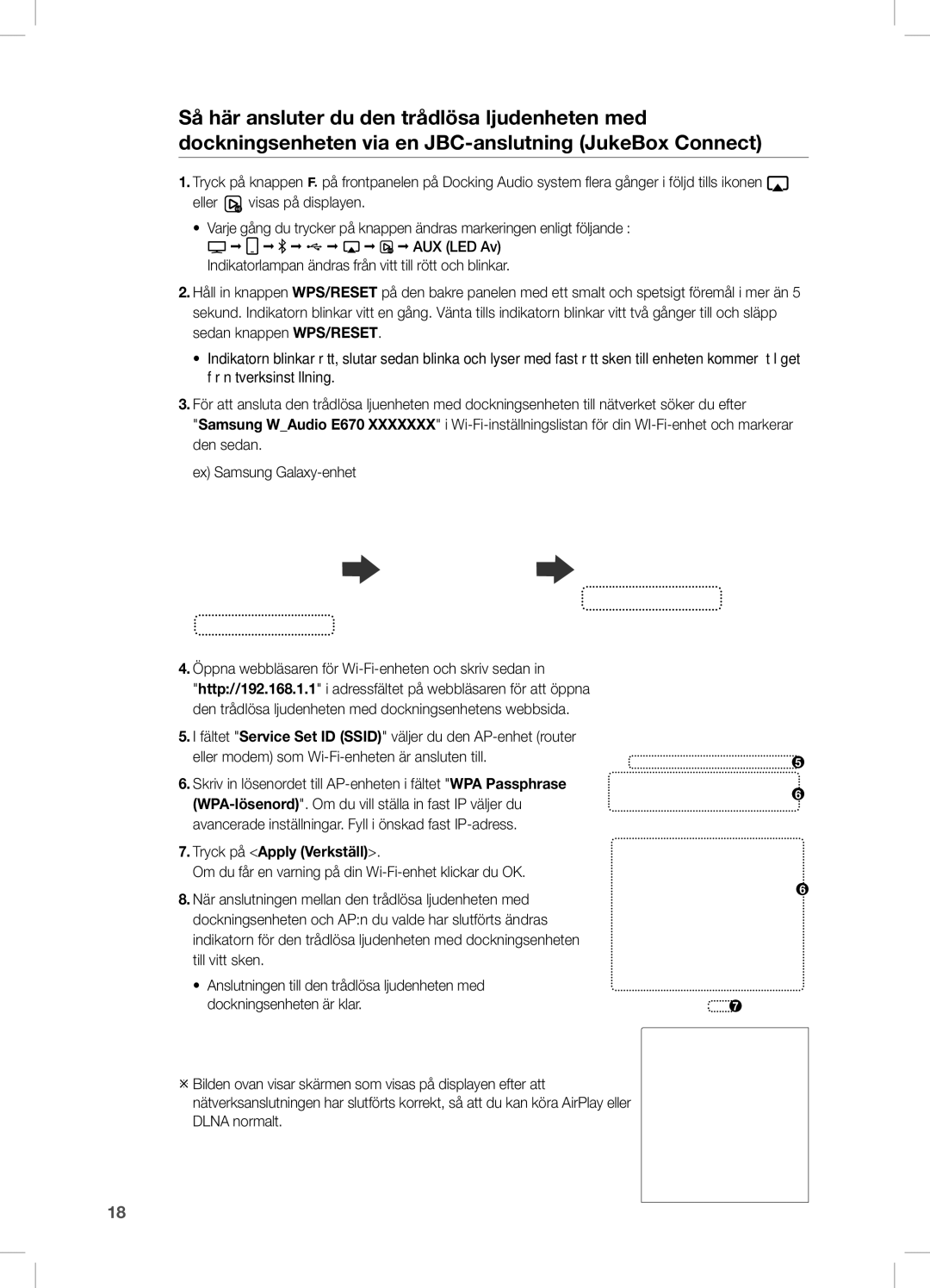 Samsung DA-E670/XE manual Dockningsenheten är klar 