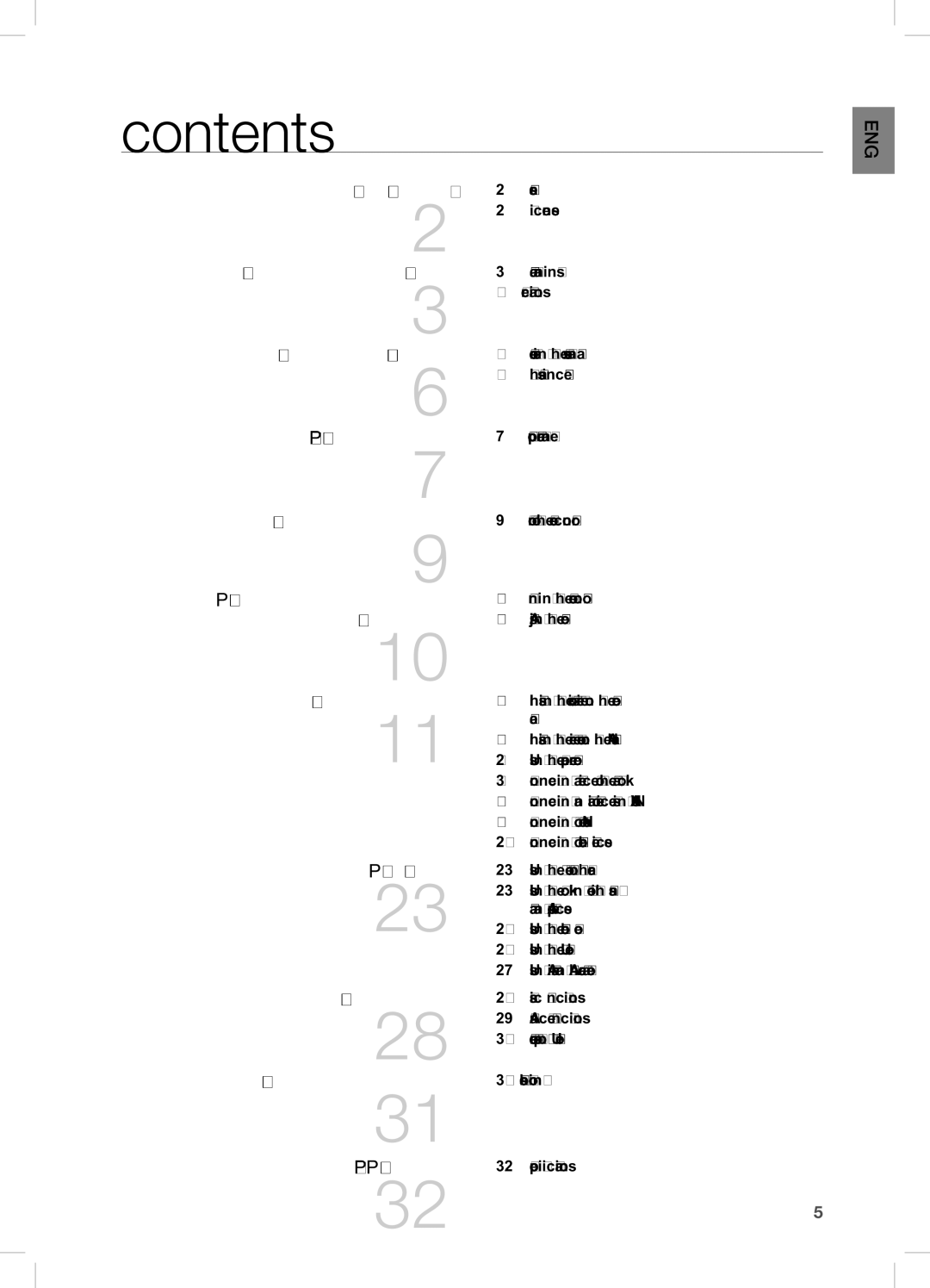 Samsung DA-E750/XE, DA-E750/EN, DA-E751/EN, DA-E750/XN, DA-E750/ZF, DA-E751/XE manual Contents 