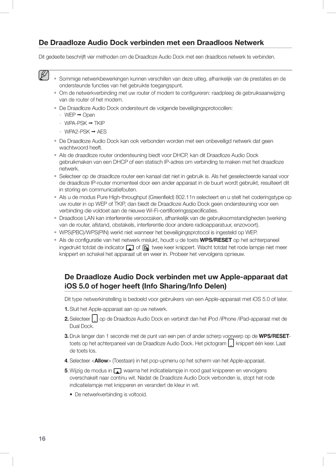 Samsung DA-E750/XN, DA-E750/EN, DA-E751/EN, DA-E750/ZF manual De Draadloze Audio Dock verbinden met een Draadloos Netwerk 