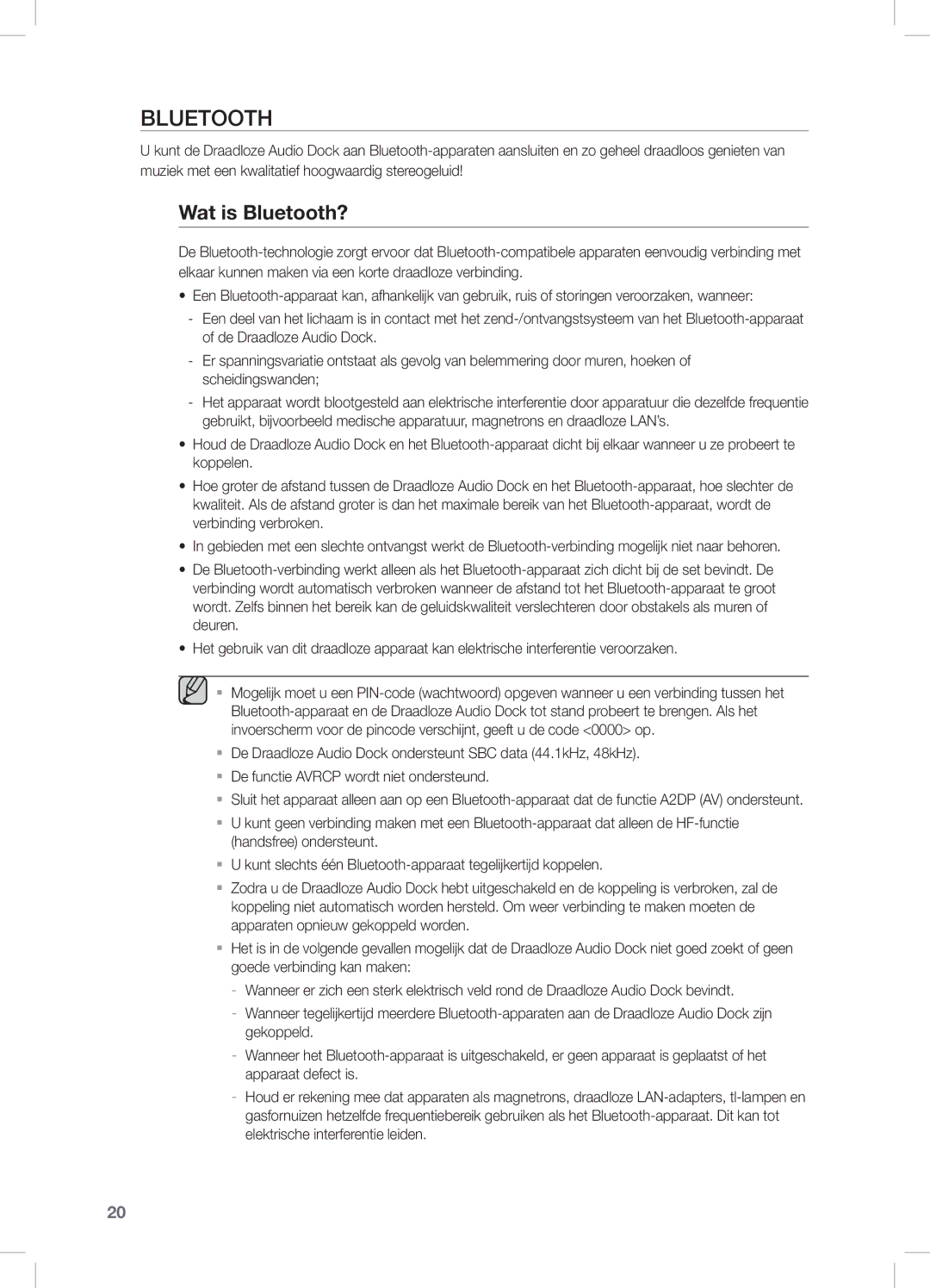 Samsung DA-E750/XN, DA-E750/EN, DA-E751/EN, DA-E750/ZF manual Wat is Bluetooth? 