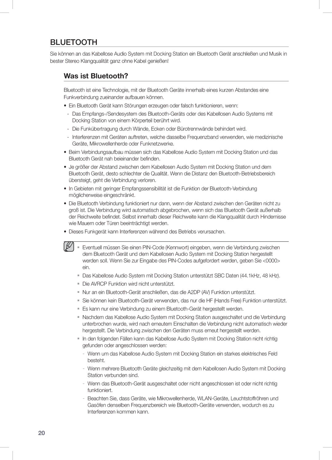 Samsung DA-E750/EN, DA-E751/EN, DA-E750/XN, DA-E750/ZF manual Was ist Bluetooth? 