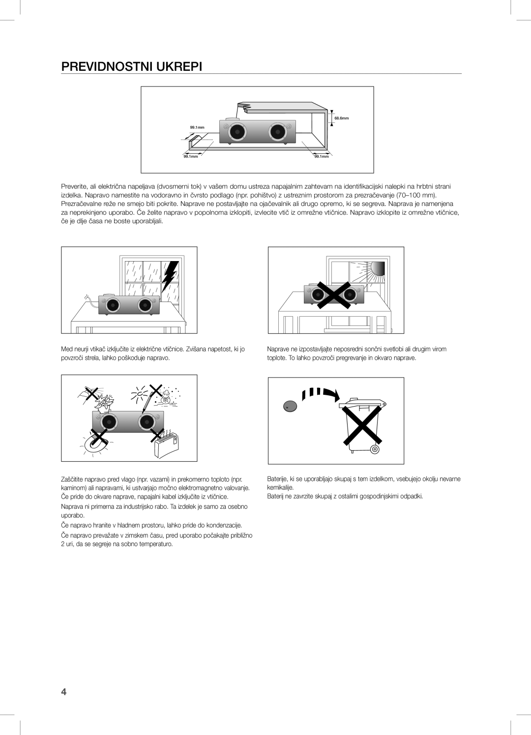 Samsung DA-E750/EN, DA-E751/EN, DA-E751/XE, DA-E750/XE manual PReViDnOSTni UKRePi 