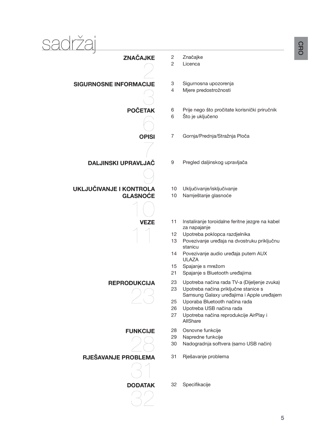 Samsung DA-E751/EN, DA-E750/EN manual Značajke 