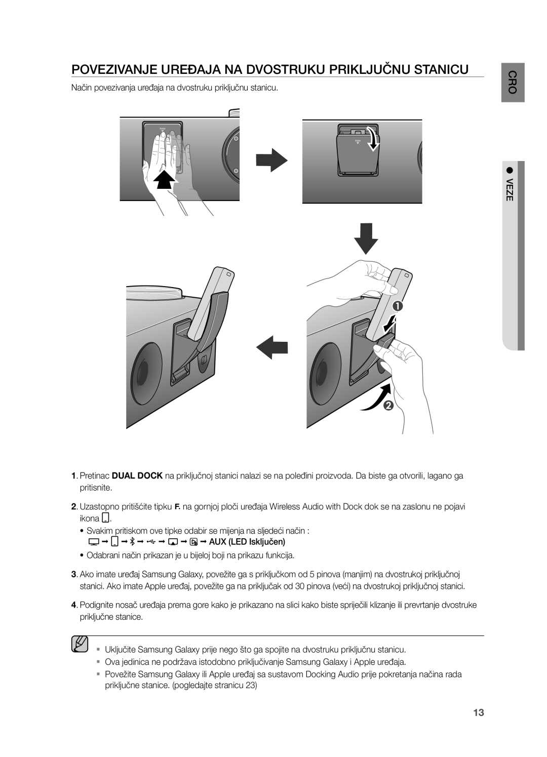 Samsung DA-E751/EN, DA-E750/EN manual POVeZiVanJe UReĐaJa na Dvostruku PRiKLJUČnU STanicU 