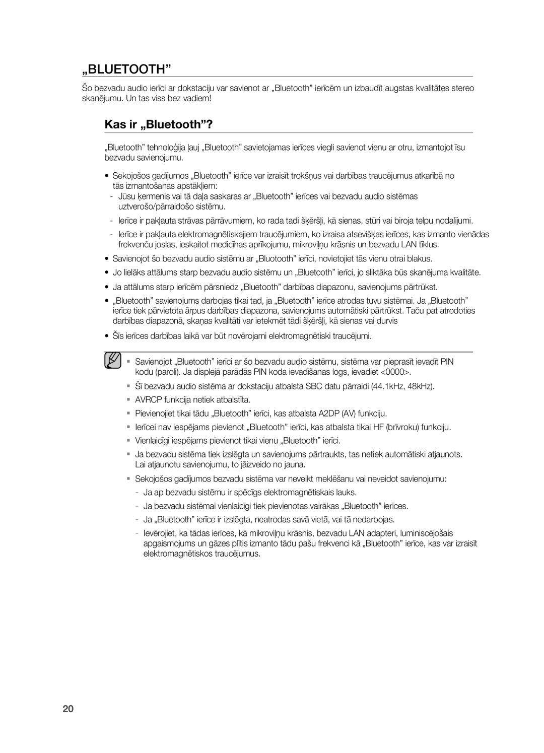 Samsung DA-E750/EN manual Kas ir „Bluetooth? 