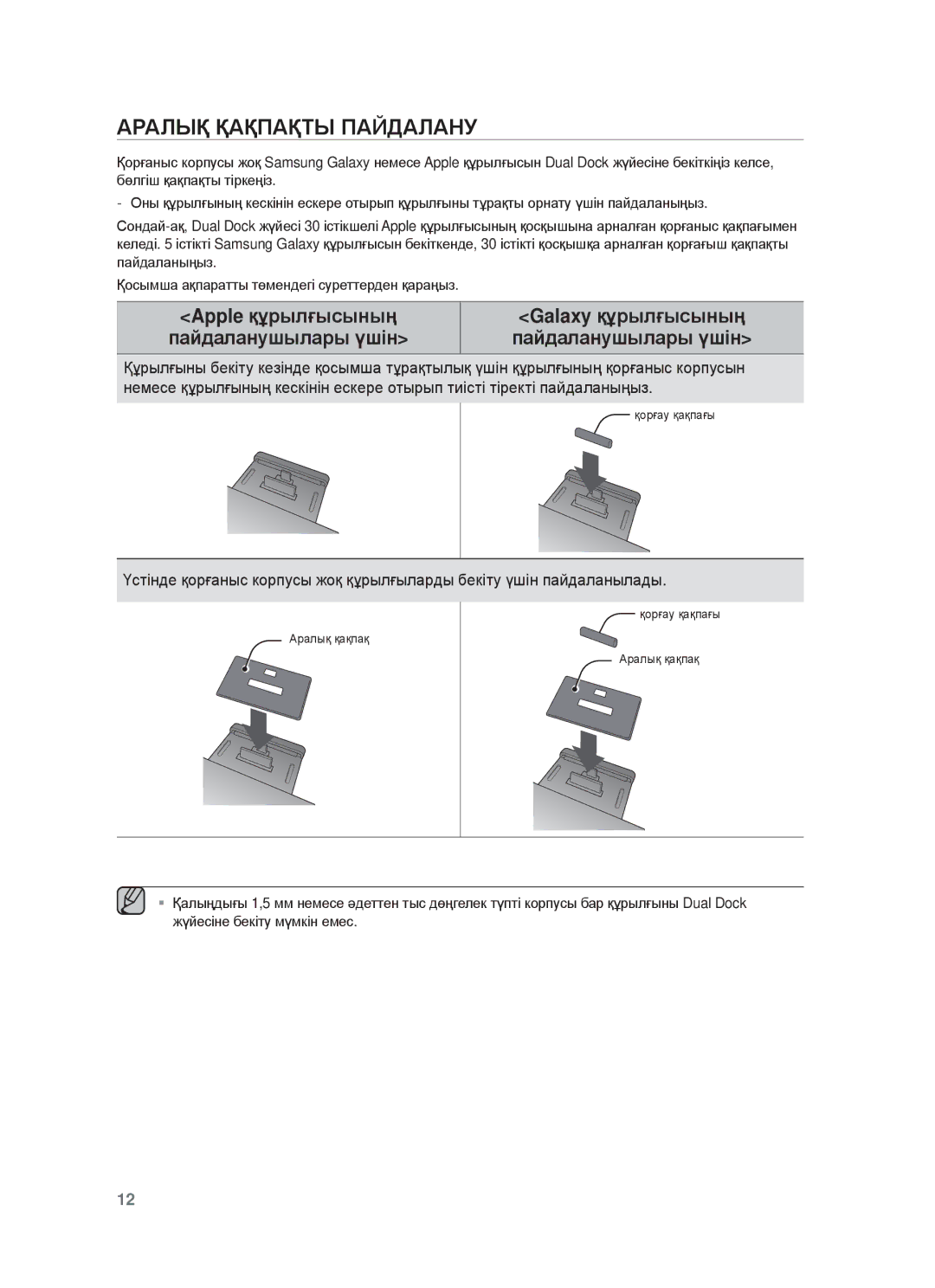 Samsung DA-E750/RU manual Ⱥɋⱥлық Қⱥқпⱥқɍы ПȺɃДȺЛȺɇУ 