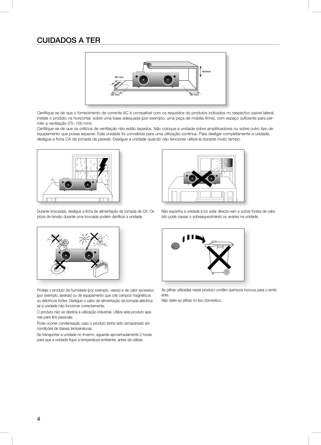 Samsung DA-E750/ZF manual CUiDaDOS a TeR 