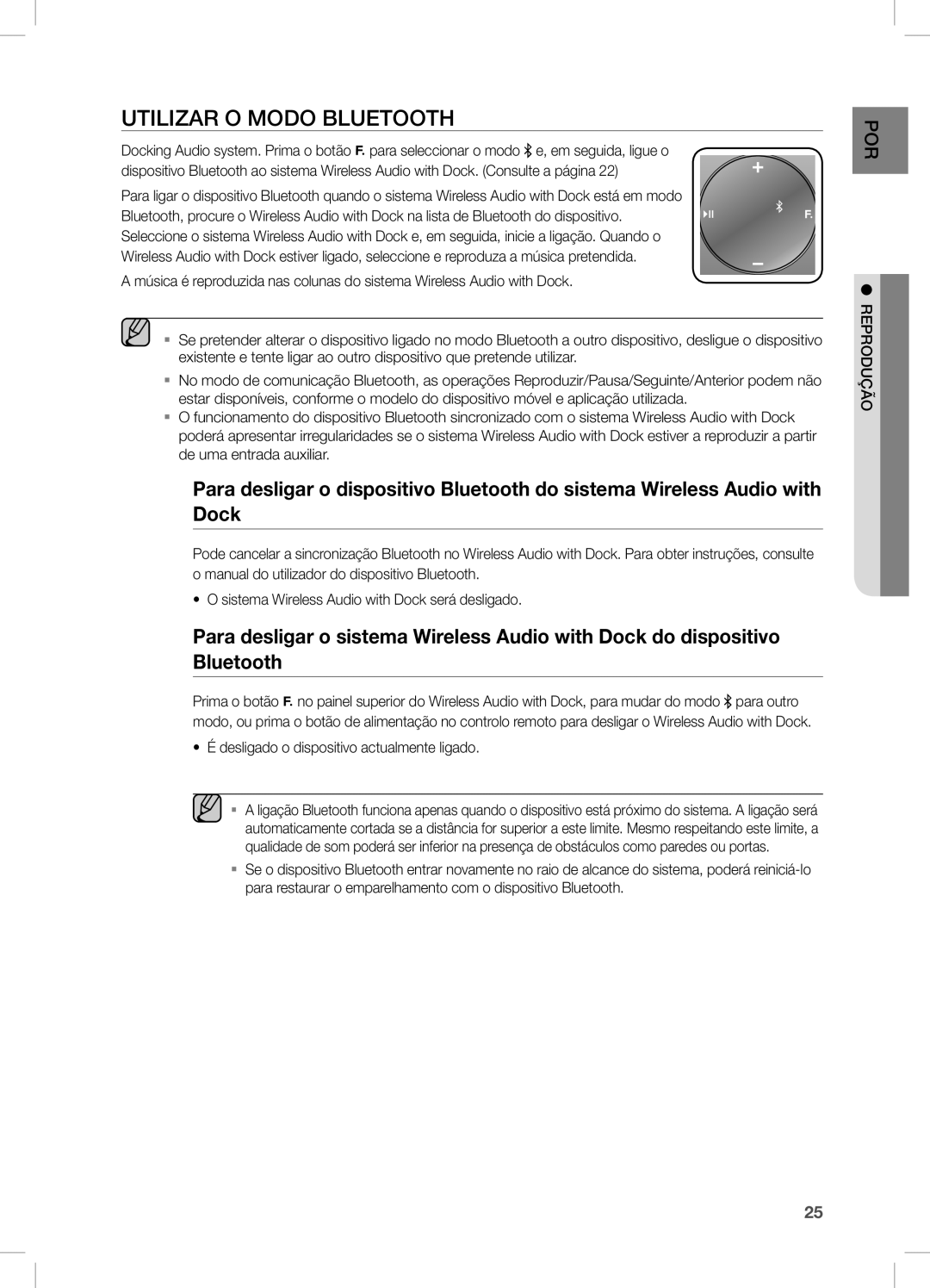 Samsung DA-E750/ZF manual Utilizar O Modo Bluetooth, Desligado o dispositivo actualmente ligado 