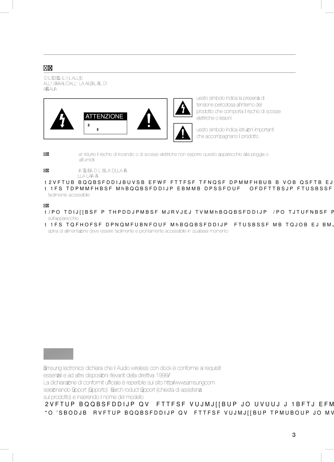 Samsung DA-E750/ZF manual Informazioni sulla sicurezza, Avvertenze PER LA Sicurezza 