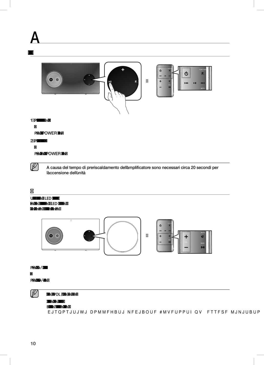 Samsung DA-E750/ZF manual ATTiVaziOne/DiSaTTiVaziOne DeLLaLiMenTaziOne, ReGOLaziOne DeL VOLUMe 