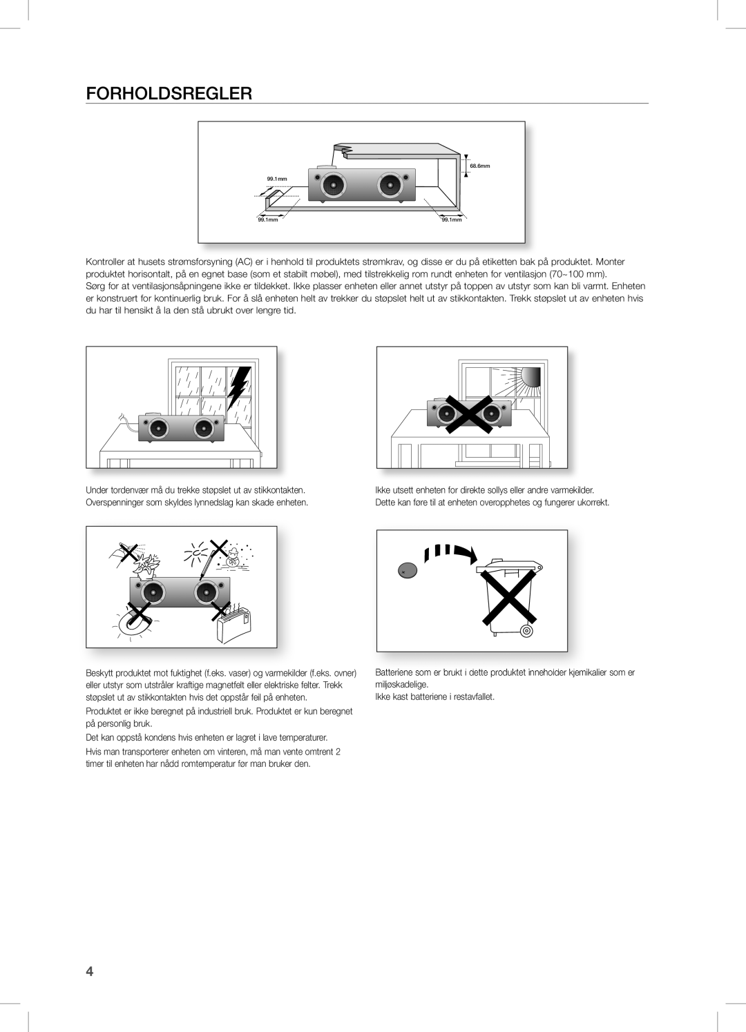 Samsung DA-E751/XE, DA-E750/XE manual FORHOLDsReGLeR 