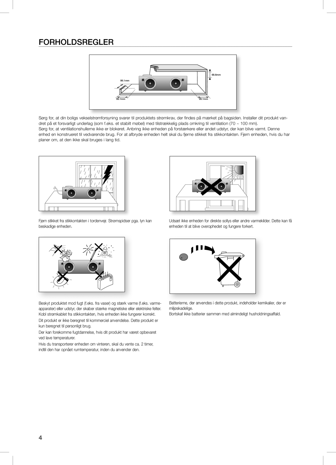 Samsung DA-E751/XE, DA-E750/XE manual FORHOLDsReGLeR 