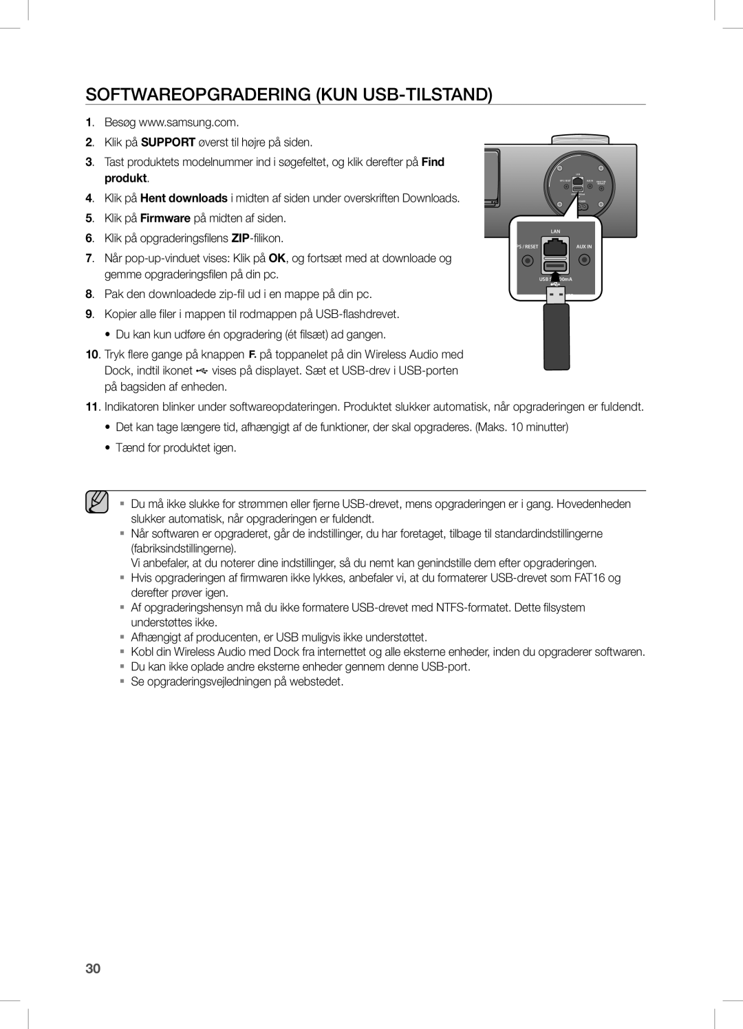 Samsung DA-E751/XE, DA-E750/XE manual SOFTWAReOPGRADeRinG KUn UsB-TiLsTAnD 