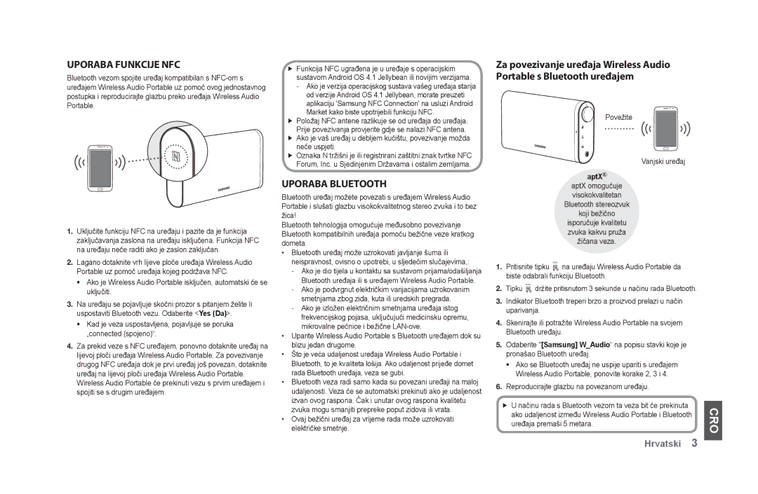 Samsung DA-F60/XN Uporaba Bluetooth, Neće uspjeti, Povežite Vanjski uređaj, Reproducirajte glazbu na povezanom uređaju 