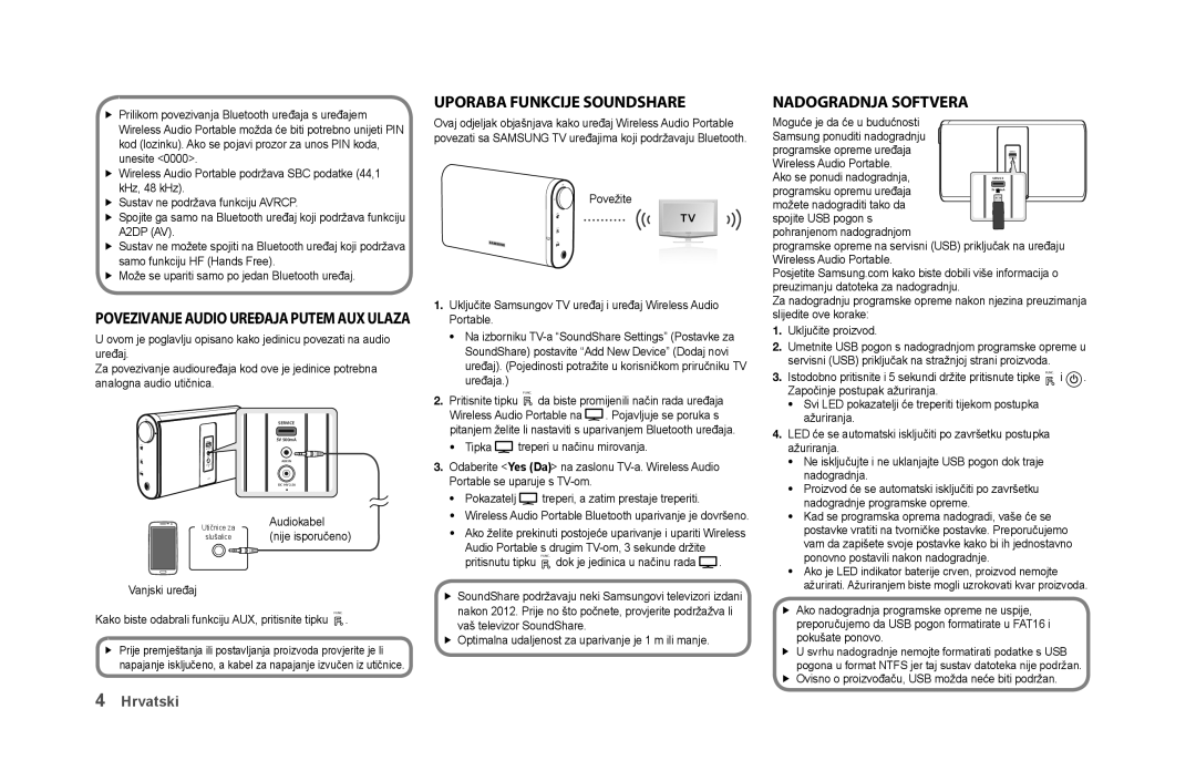 Samsung DA-F61/XN manual NadoGradnja softVera, Programske opreme uređaja, Ovisno o proizvođaču, USB možda neće biti podržan 