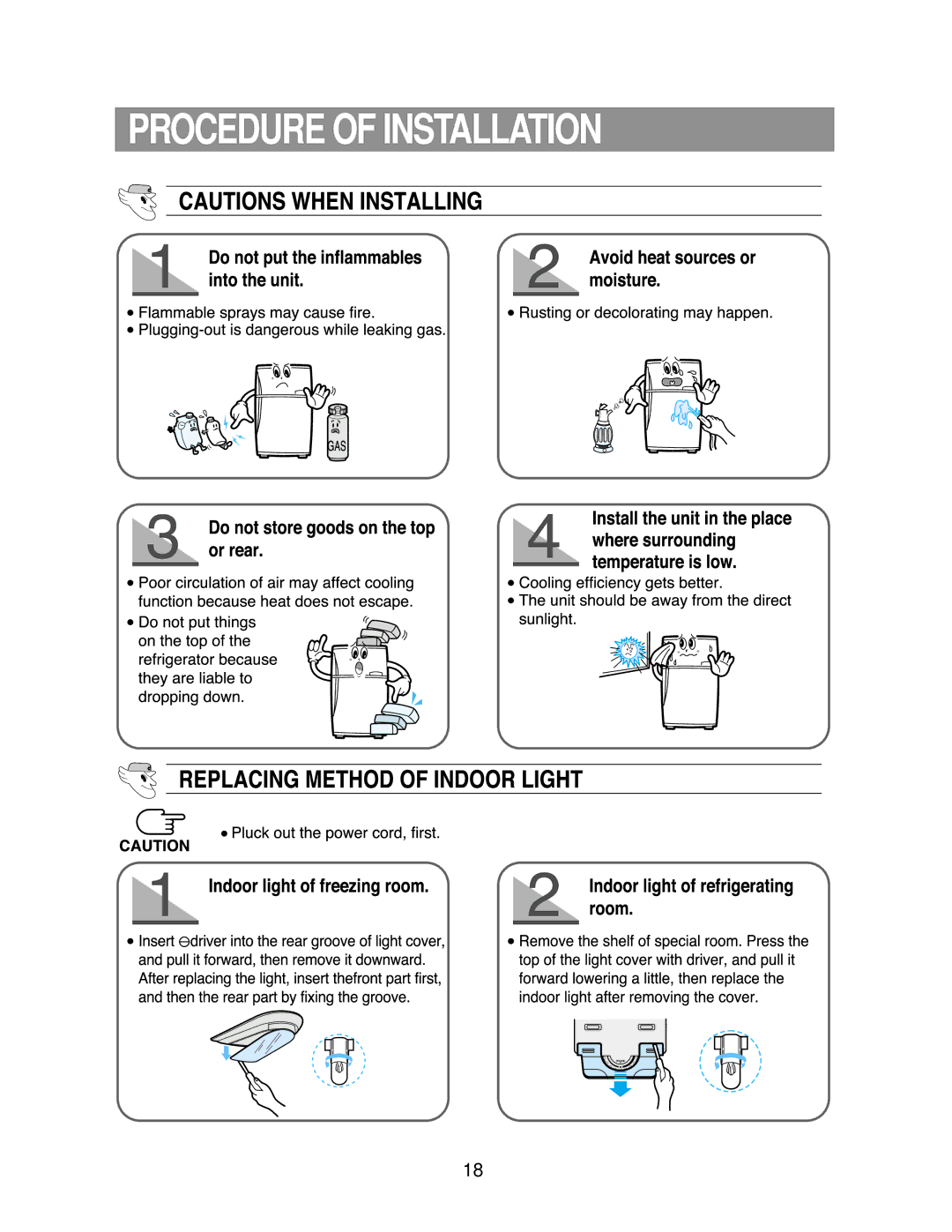 Samsung DA68-01258A owner manual Procedure of Installation 