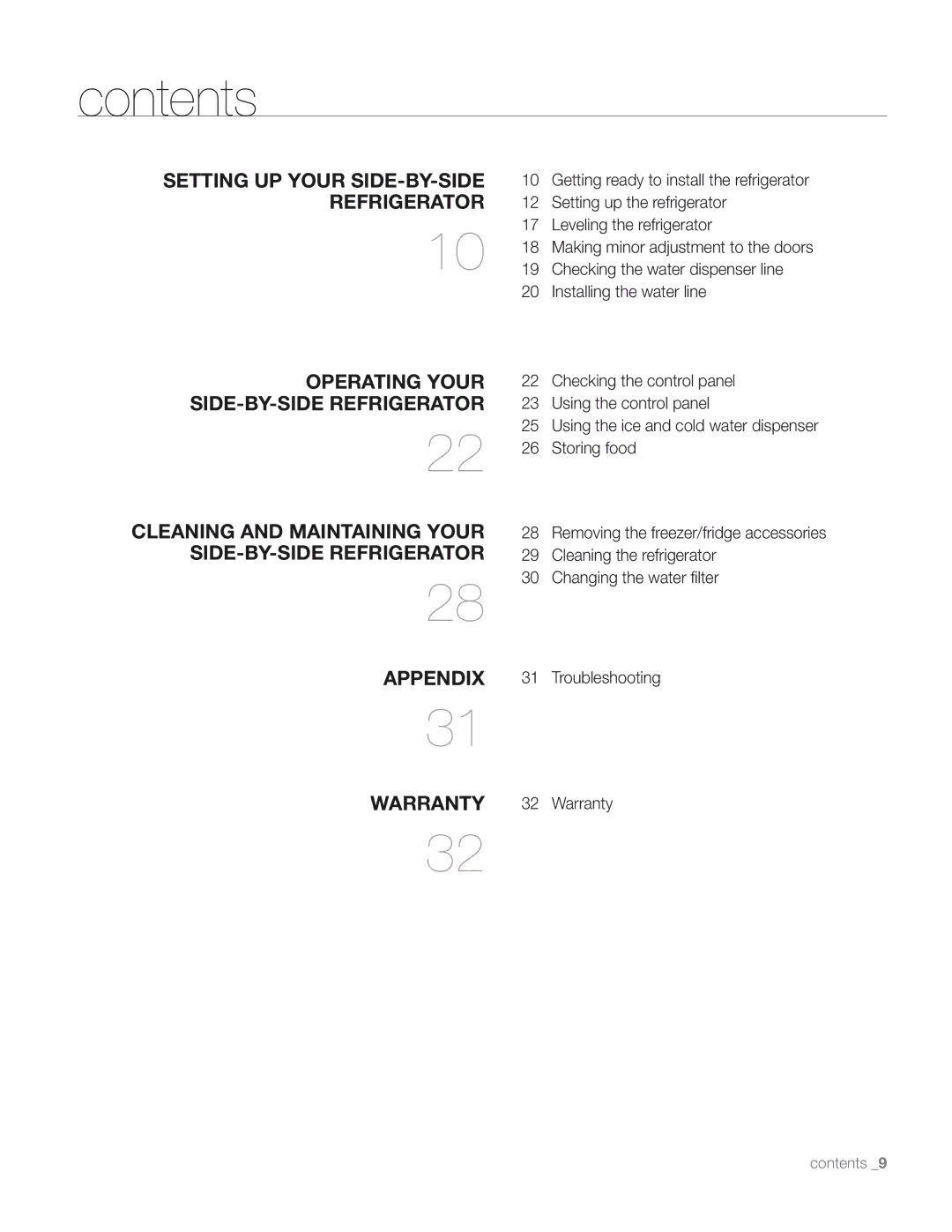 Samsung DA68-01890M user manual Contents 