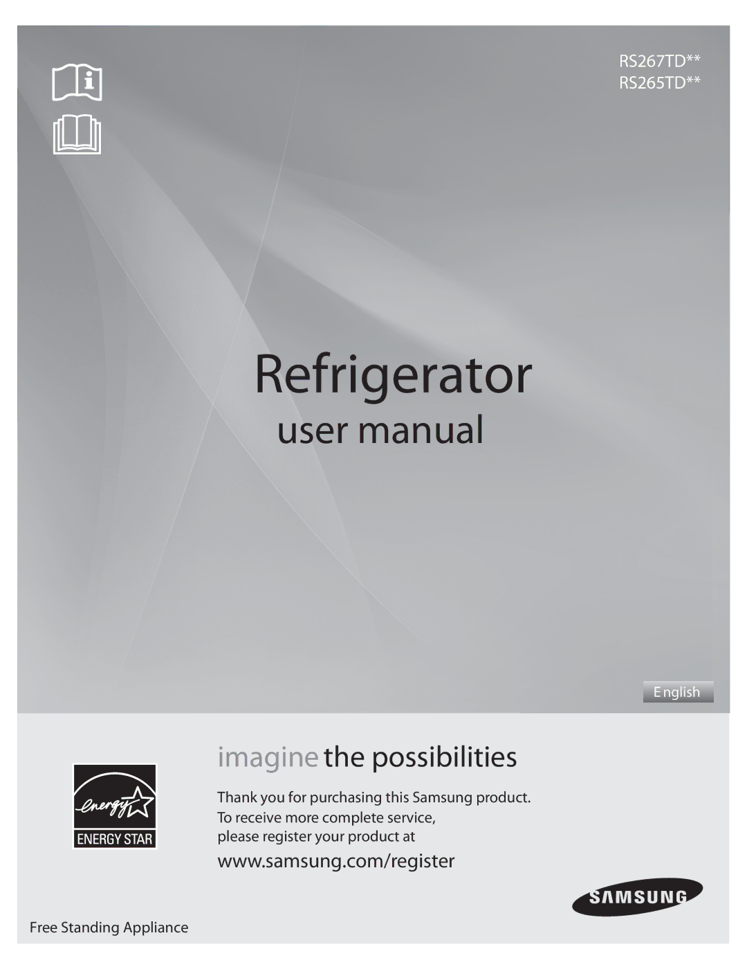 Samsung DA68-01890Q user manual Refrigerator 