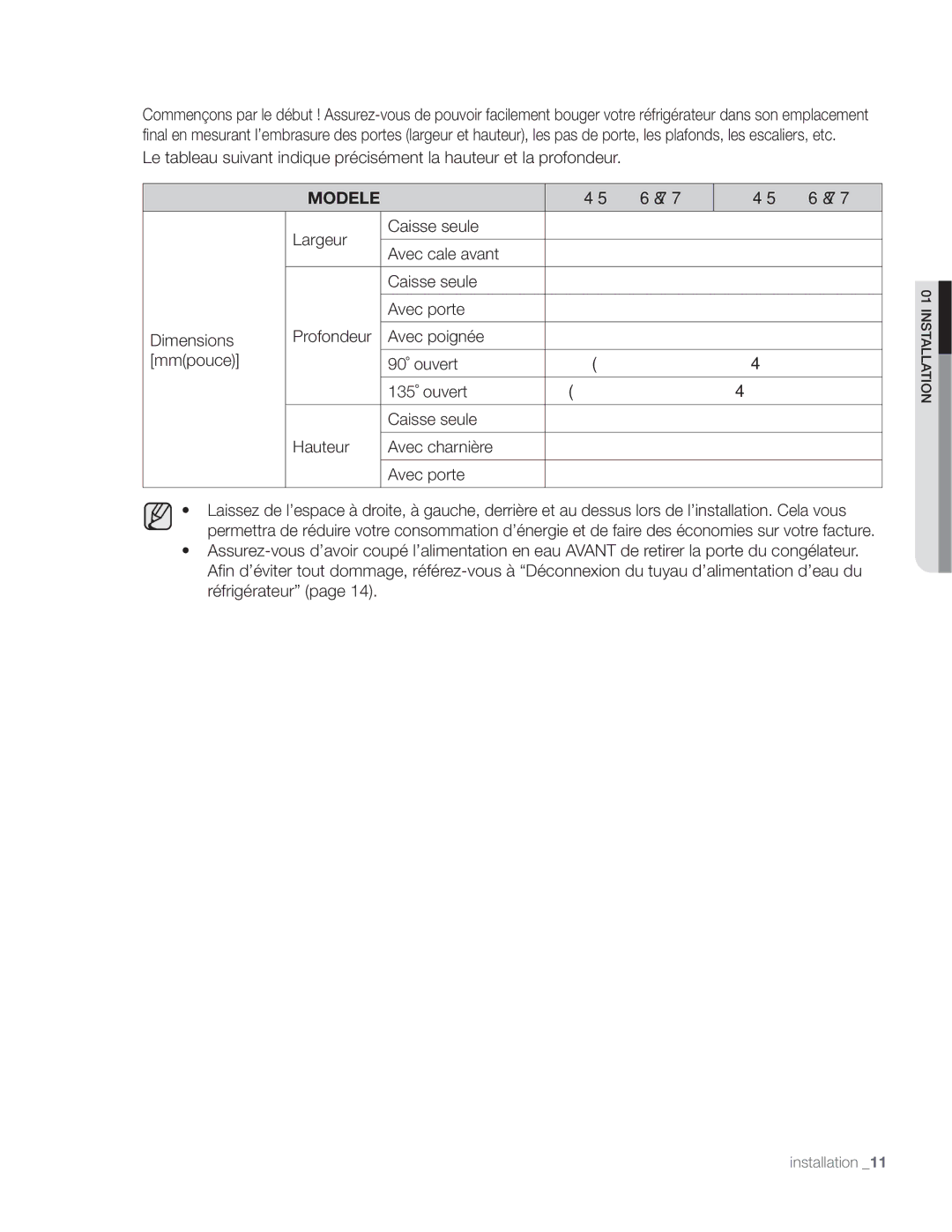 Samsung DA68-01890Q user manual Modele 