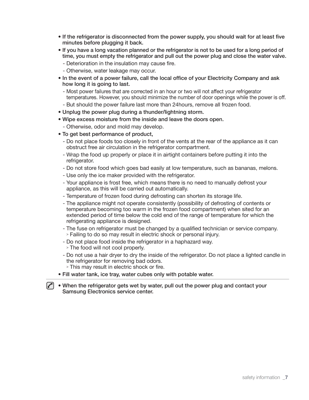 Samsung DA68-01890Q user manual Safety information 