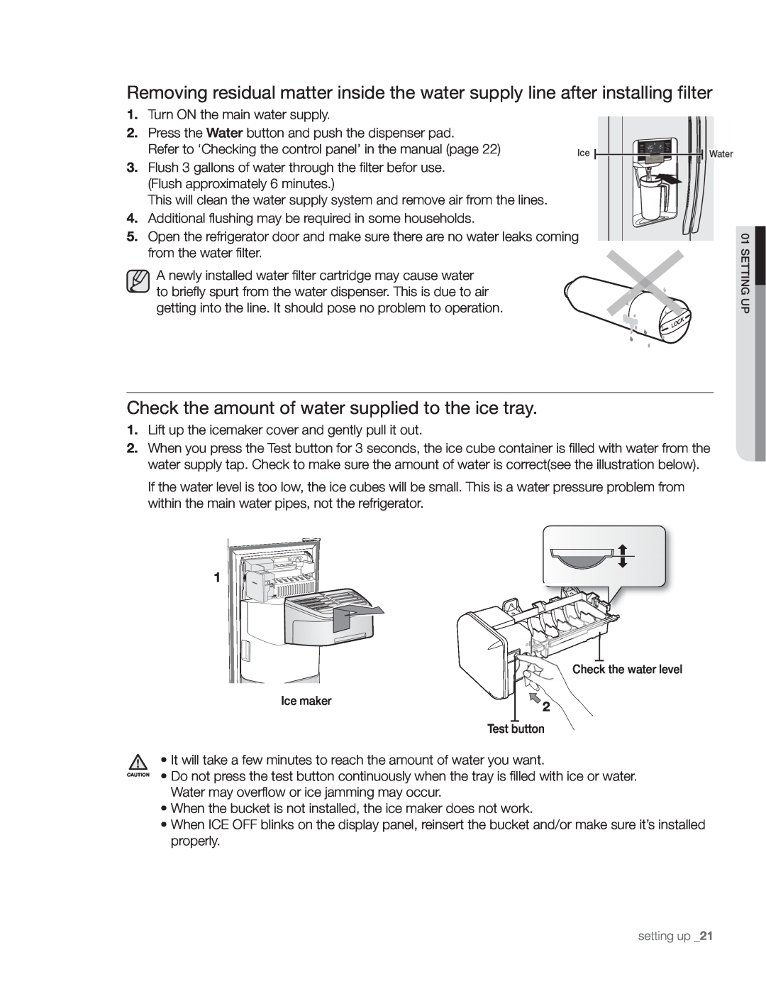 Samsung DA68-01890Q user manual Turn ON the main water supply 