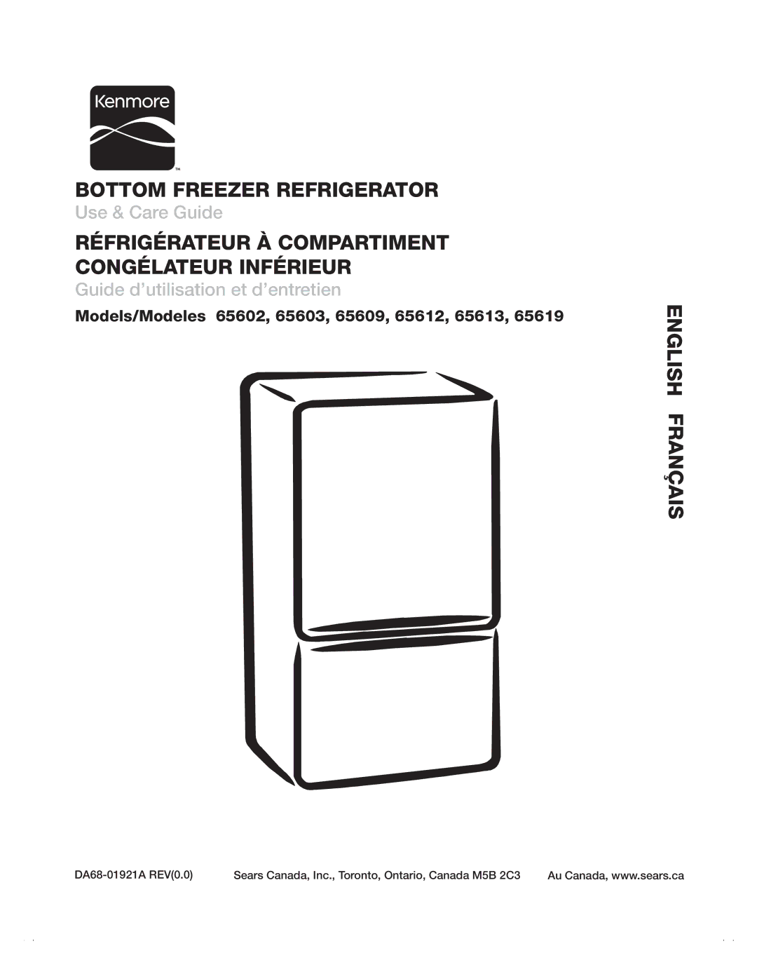 Samsung DA68-01921A, 65619 manual English Français, Models/Modeles 65602, 65603, 65609, 65612, 65613 